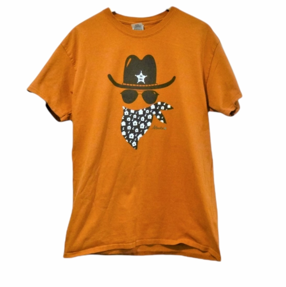 Orange Cowboy Graphic Tee Shirt